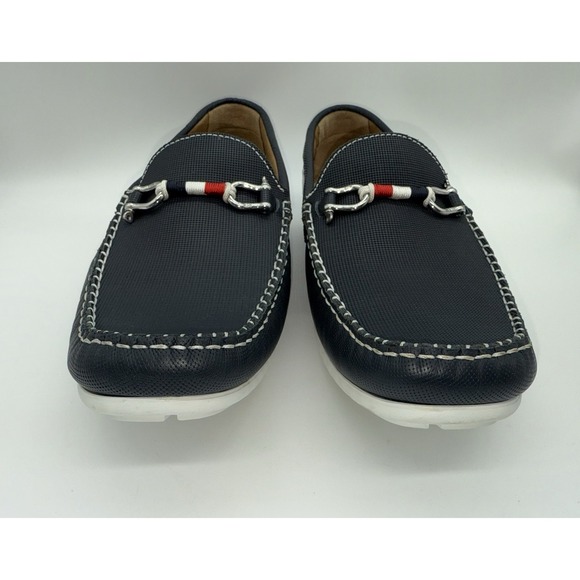 RIOMAR Men's Leather Shoes Waterman Deck Driver Slip-on Blue NEW Size 15 US - Picture 3 of 9